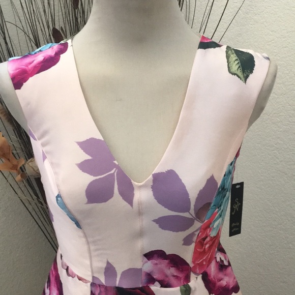 Shelby Nites Pale Pink Floral High Low Dress - Picture 7 of 9